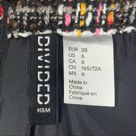 DIVIDED By H&M Women Skirt tweed Multicolor Size 6 Back Hidden Zipper an… - Picture 4 of 9